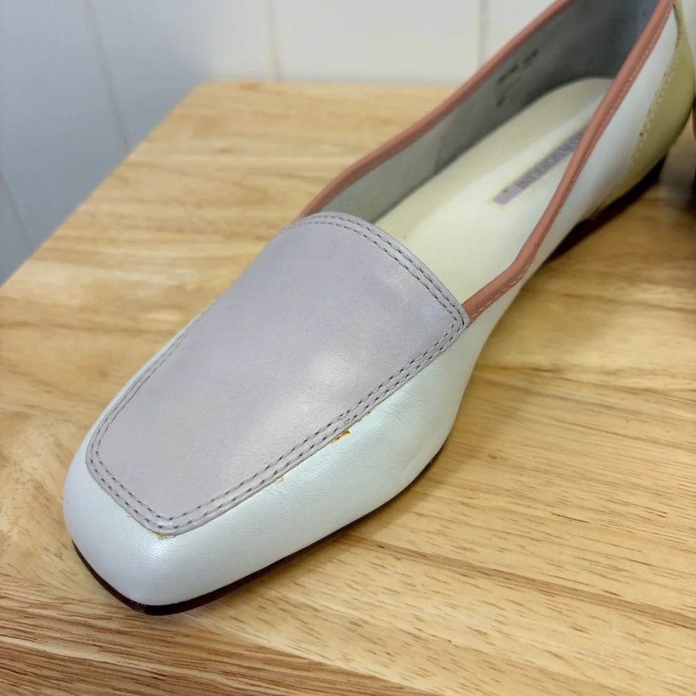 Enzo Angiolini Liberty Quiet Luxury Leather Loafer Women Size 9.5M Pastel Preppy